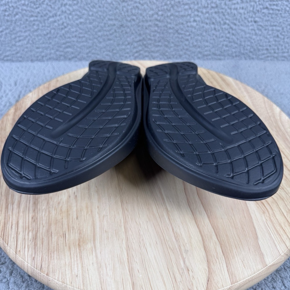 OOFOS Oolala Womens 8 Black OOfoam Recovery Sandals Comfort Flip Flops - Picture 10 of 11